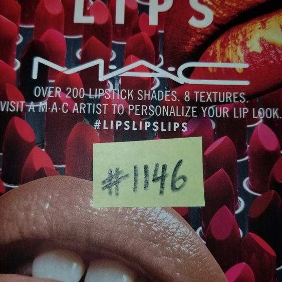 2 Sample Cards MAC Lips Lips Lips Ruby Woo, Velvet - Picture 3 of 4